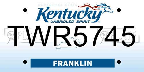 TWR5745 Kentucky License Plate