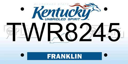 TWR8245 Kentucky License Plate