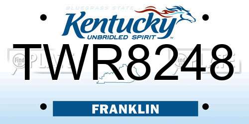 TWR8248 Kentucky License Plate