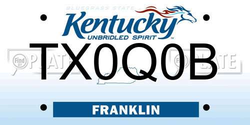 TX0Q0B Kentucky License Plate