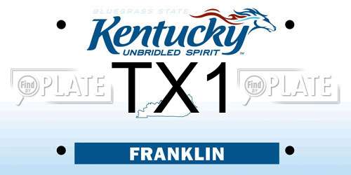 TX1 Kentucky License Plate
