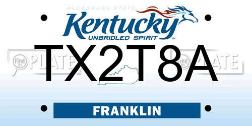 TX2T8A Kentucky License Plate