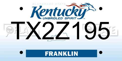TX2Z195 Kentucky License Plate