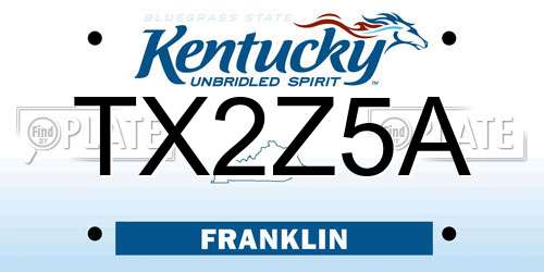 TX2Z5A Kentucky License Plate