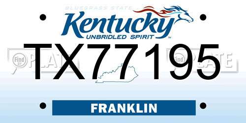 TX77195 Kentucky License Plate