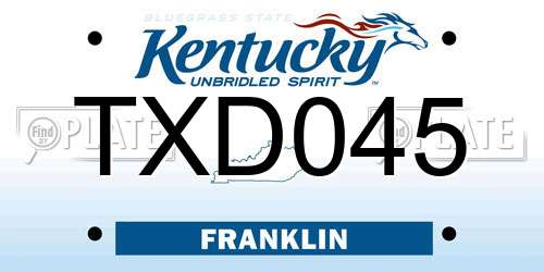 TXD045 Kentucky License Plate