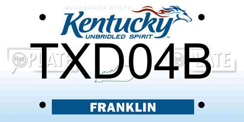 TXD04B Kentucky License Plate