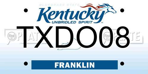 TXDO08 Kentucky License Plate