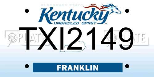 TXI2149 Kentucky License Plate