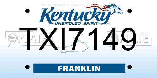 TXI7149 Kentucky License Plate