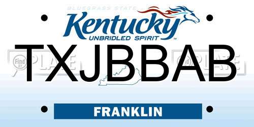 TXJBBAB Kentucky License Plate