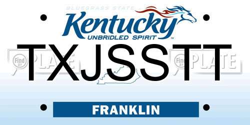 TXJSSTT Kentucky License Plate