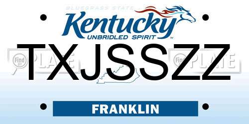 TXJSSZZ Kentucky License Plate