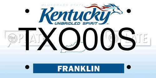 TXO00S Kentucky License Plate