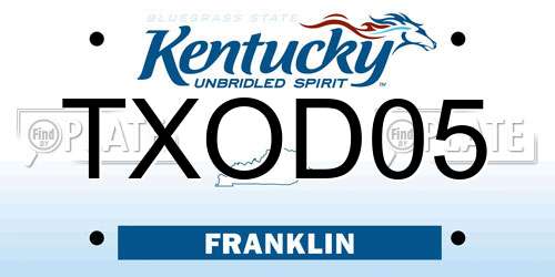 TXOD05 Kentucky License Plate