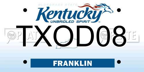TXOD08 Kentucky License Plate