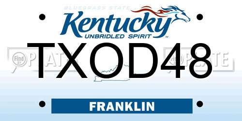 TXOD48 Kentucky License Plate