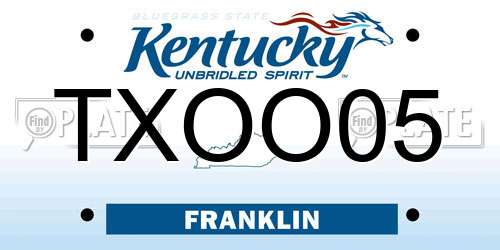 TXOO05 Kentucky License Plate