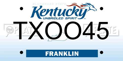 TXOO45 Kentucky License Plate
