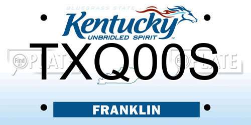 TXQ00S Kentucky License Plate