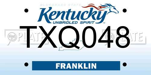 TXQ048 Kentucky License Plate