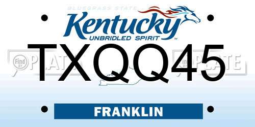 TXQQ45 Kentucky License Plate