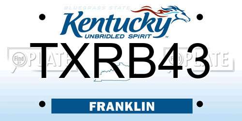 TXRB43 Kentucky License Plate