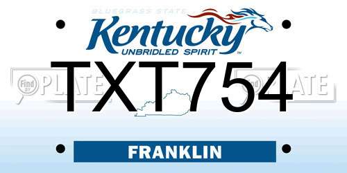 TXT754 Kentucky License Plate