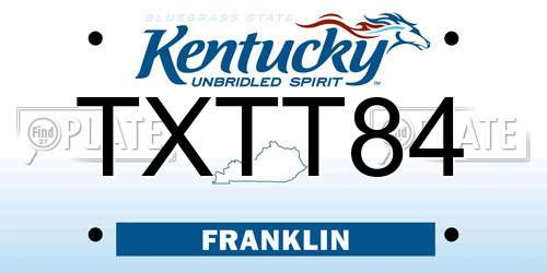 TXTT84 Kentucky License Plate