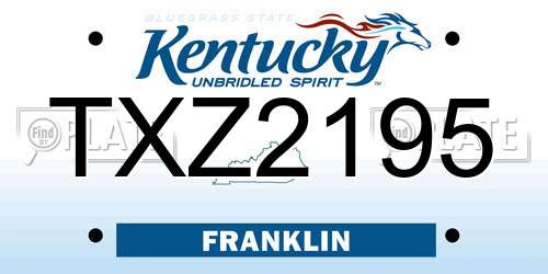 TXZ2195 Kentucky License Plate