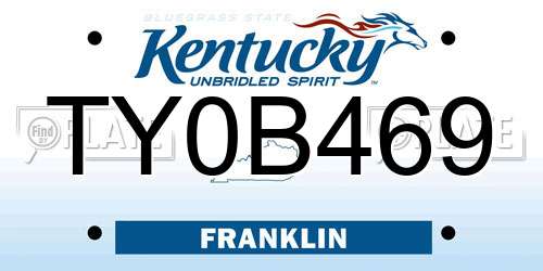 TY0B469 Kentucky License Plate