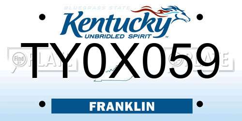 TY0X059 Kentucky License Plate
