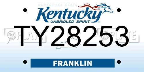 TY28253 Kentucky License Plate