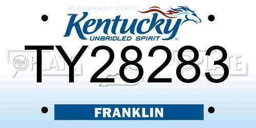 TY28283 Kentucky License Plate