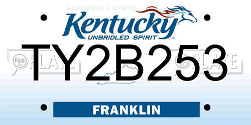 TY2B253 Kentucky License Plate
