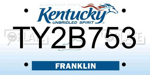 TY2B753 Kentucky License Plate