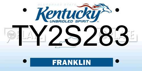 TY2S283 Kentucky License Plate