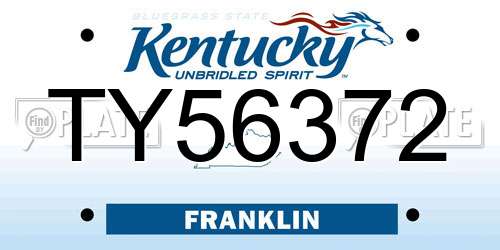 TY56372 Kentucky License Plate