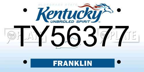 TY56377 Kentucky License Plate