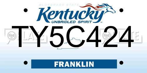 TY5C424 Kentucky License Plate
