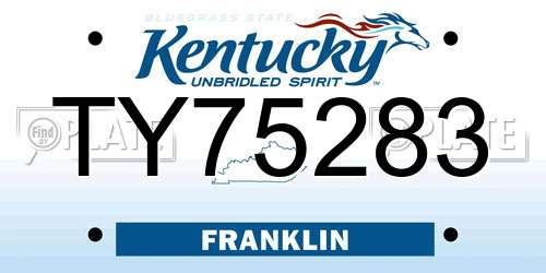 TY75283 Kentucky License Plate