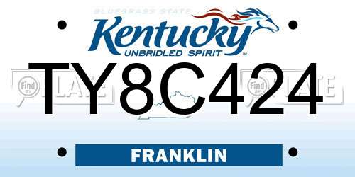 TY8C424 Kentucky License Plate