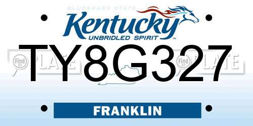 TY8G327 Kentucky License Plate