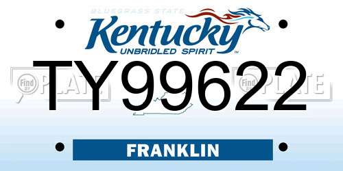 TY99622 Kentucky License Plate