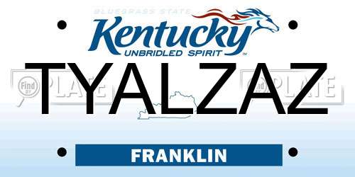 TYALZAZ Kentucky License Plate