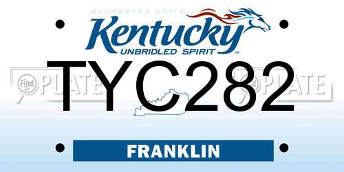 TYC282 Kentucky License Plate