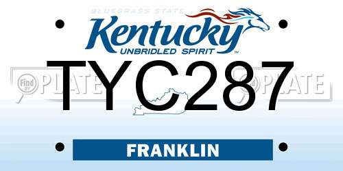 TYC287 Kentucky License Plate