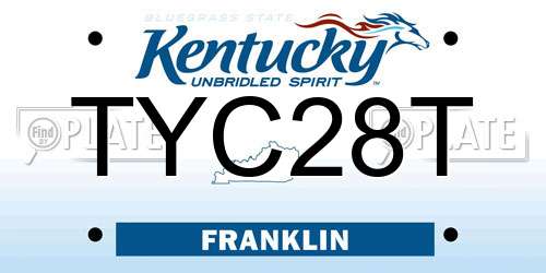 TYC28T Kentucky License Plate