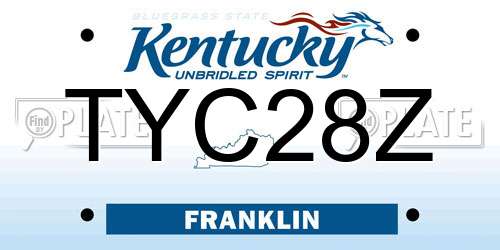 TYC28Z Kentucky License Plate