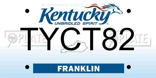 TYCT82 Kentucky License Plate